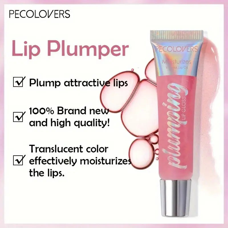 1PC Glitter Lip Gloss Moisturizing Fruit Lip Oil Transparent Fullness Lips Tint Soft Tube Makeup Lip Beauty Care dermacollagene.com