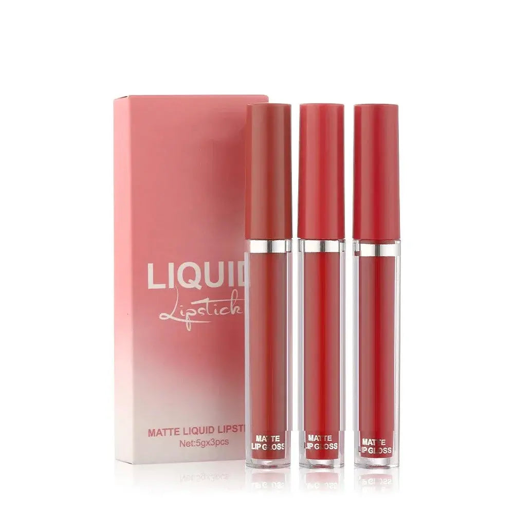 3pcs Velvet Matte Lip Gloss Set Waterproof Long-wear Liquid Lipstick Lip Colour Lips Daily Makeup Women Cosmetics dermacollagene.com