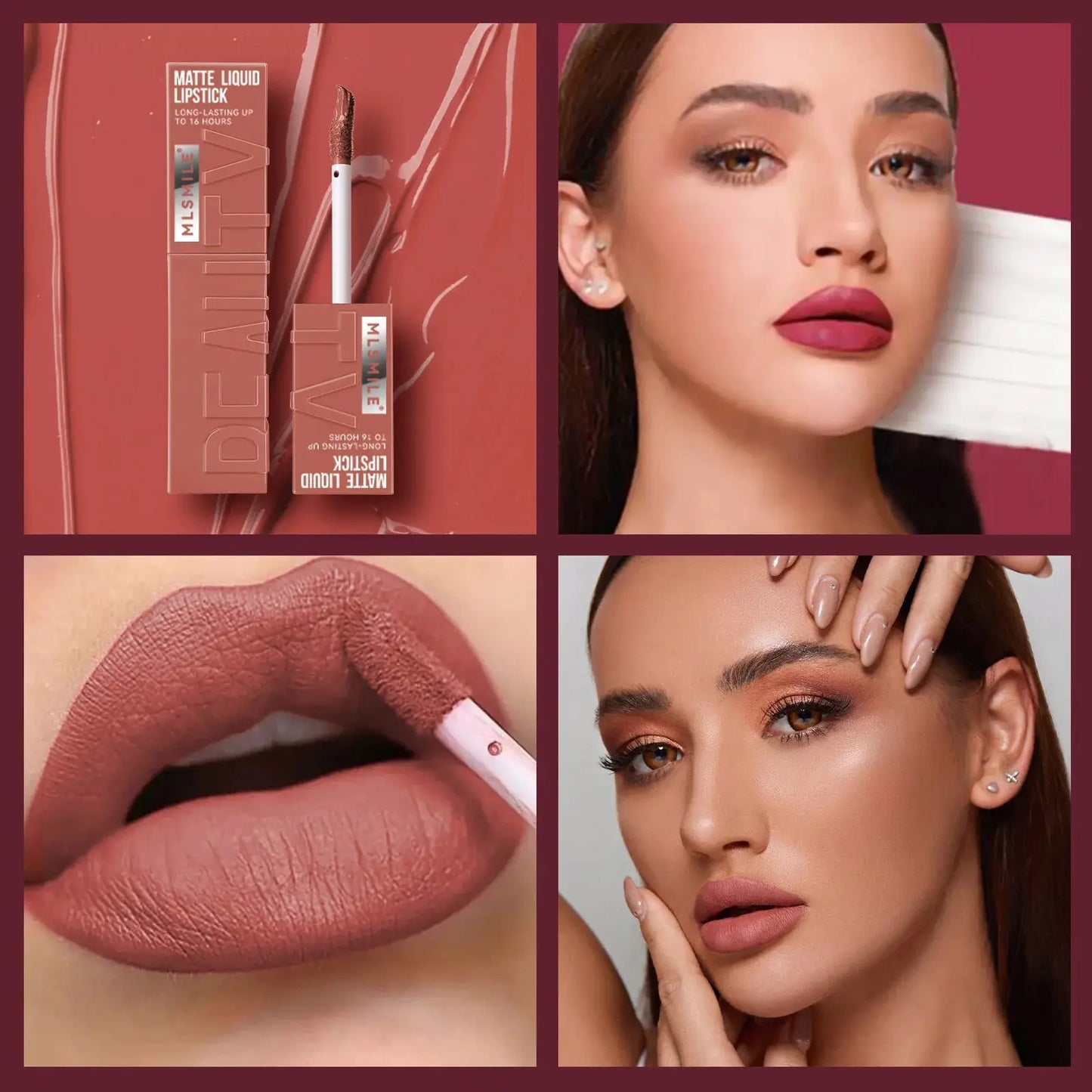 6 Colors Nude Matte Lip Gloss Waterproof Lasting Lipstick Not Fading Sexy Nude Red Pink Velvet Liquid Lipsticks Makeup Cosmetic dermacollagene.com