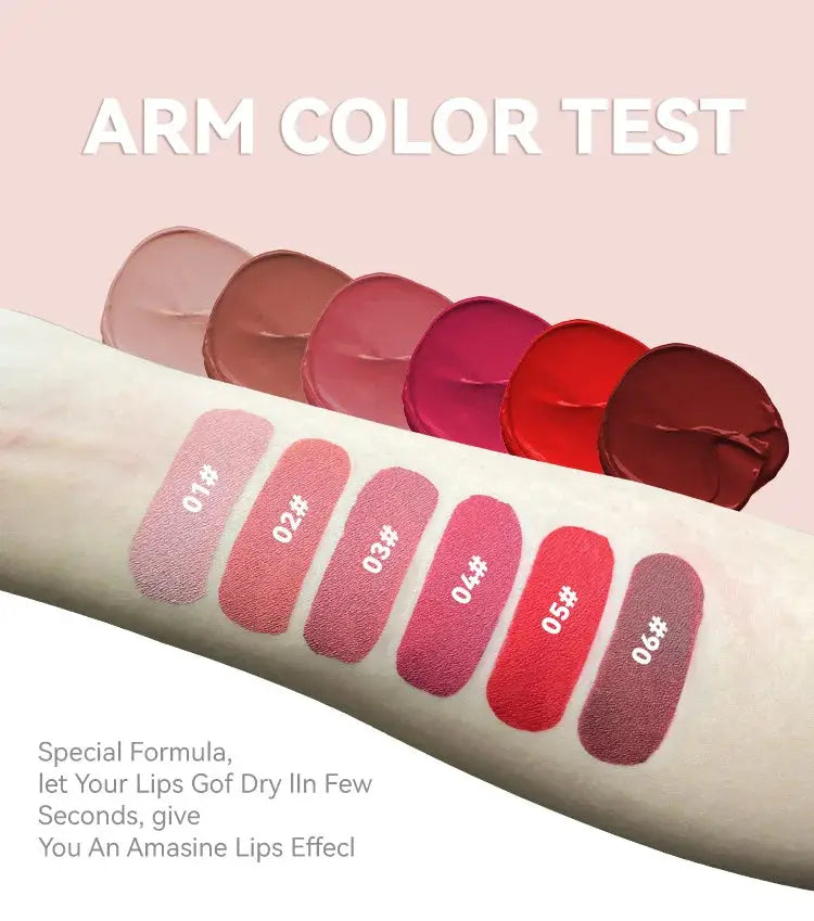 6 Colors Nude Matte Lip Gloss Waterproof Lasting Lipstick Not Fading Sexy Nude Red Pink Velvet Liquid Lipsticks Makeup Cosmetic dermacollagene.com