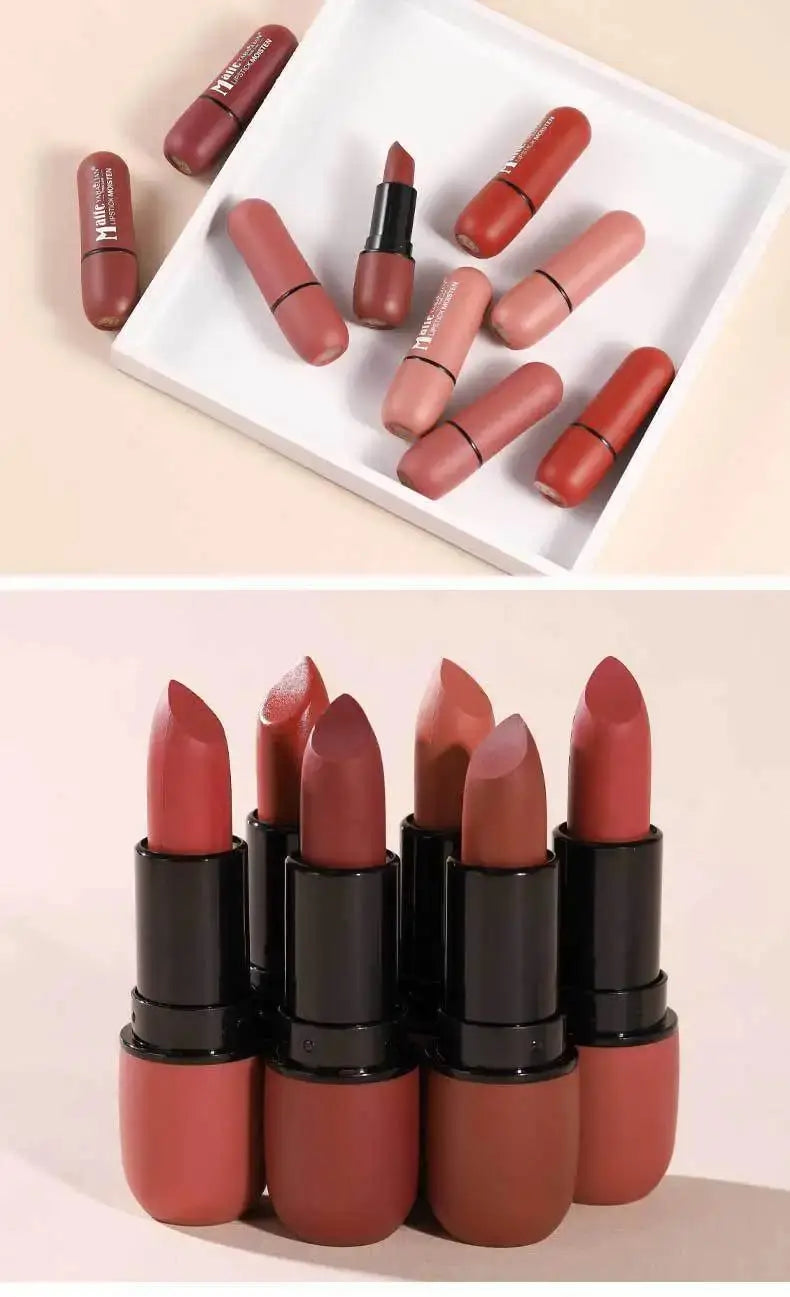 6 Colors Sexy Matte Lipstick Waterproof Long Lasting Color Rendering Non-stick Velvet Lips Liner Pencil Woman Makeup Cosmetics dermacollagene.com