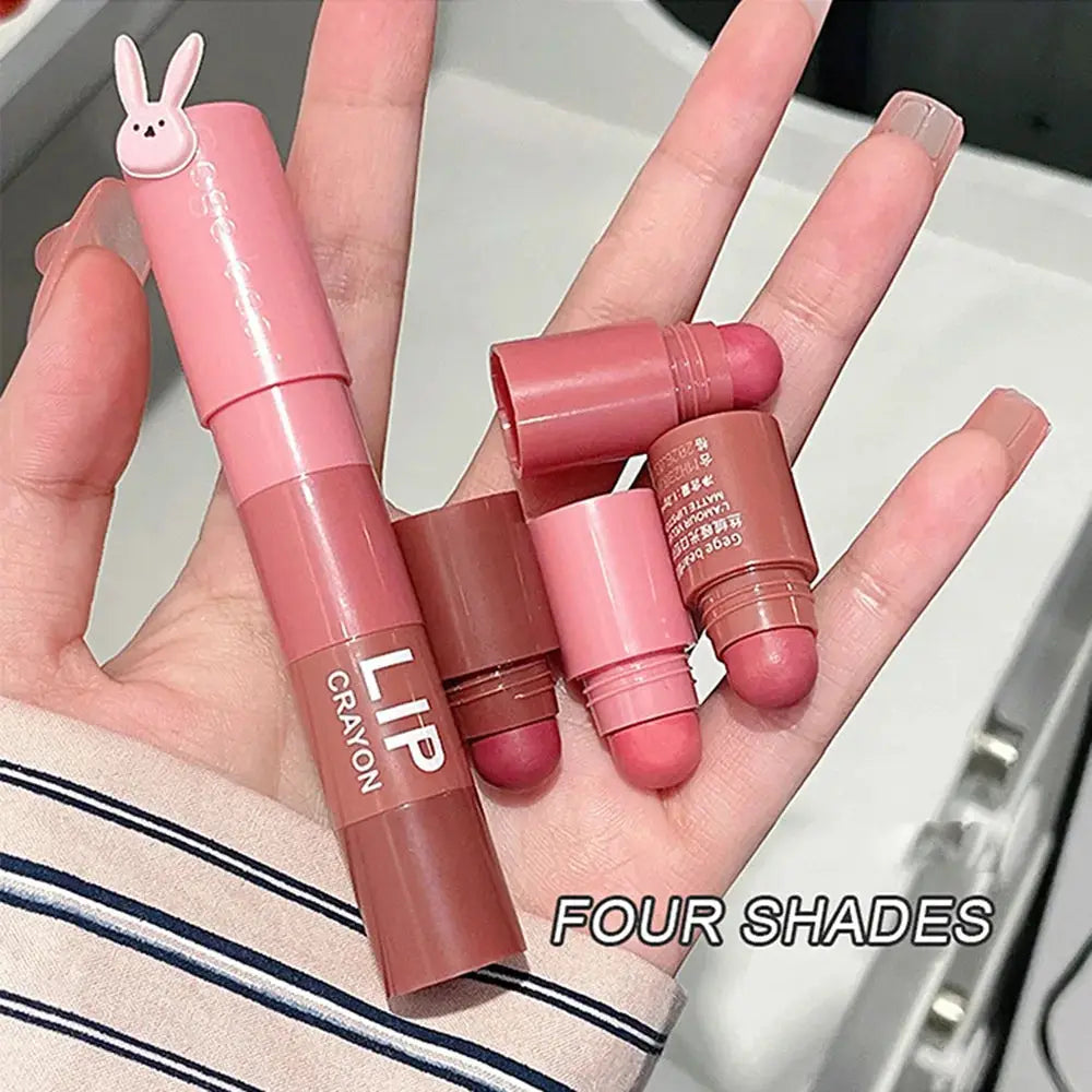 Gege Bear 4 in 1 Velvet Matte Crayon Lipstick Super Stay Makeup Pink Red Long Wear Waterpoof Non-Stick Cup Tiny Lip Stick dermacollagene.com