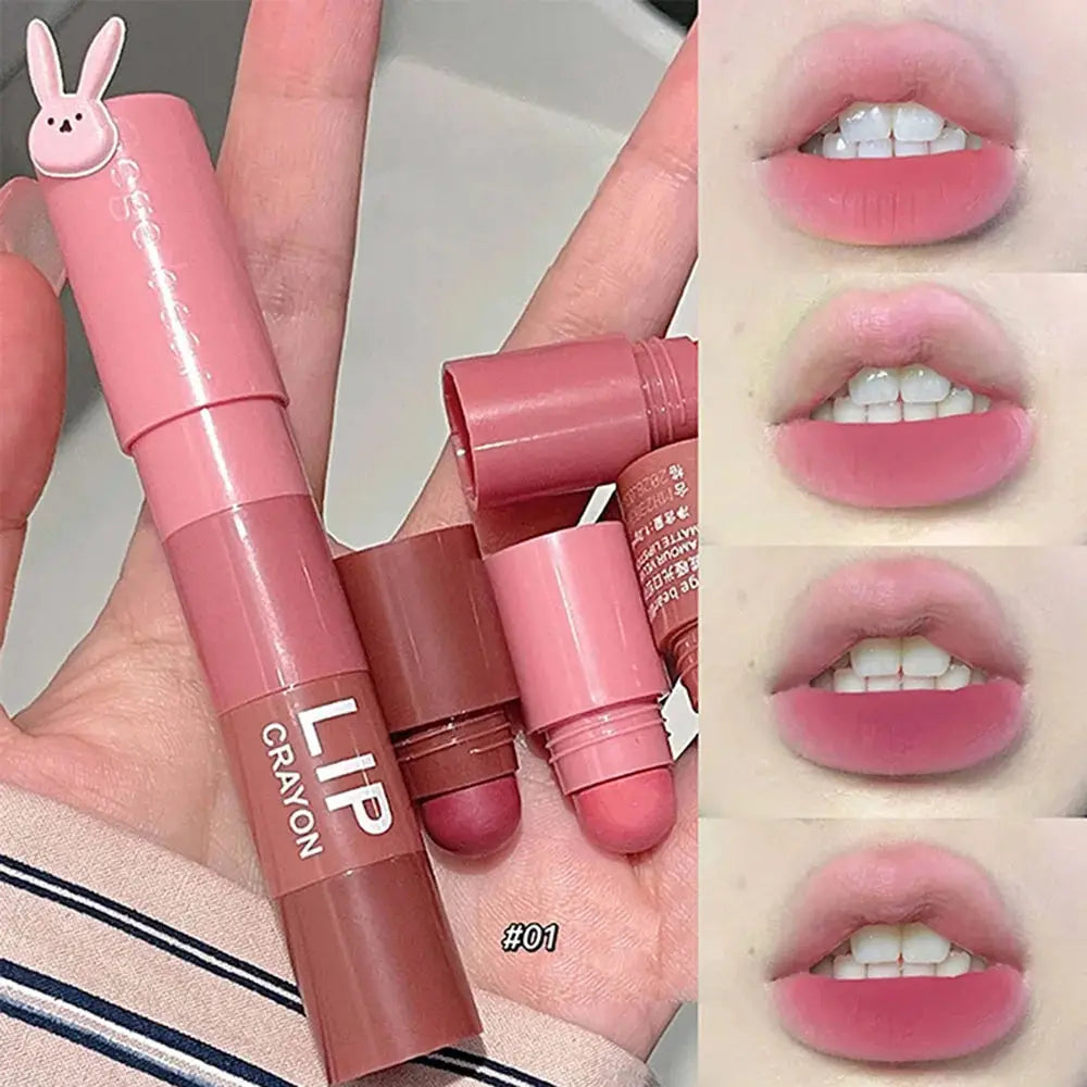 Gege Bear 4 in 1 Velvet Matte Crayon Lipstick Super Stay Makeup Pink Red Long Wear Waterpoof Non-Stick Cup Tiny Lip Stick dermacollagene.com