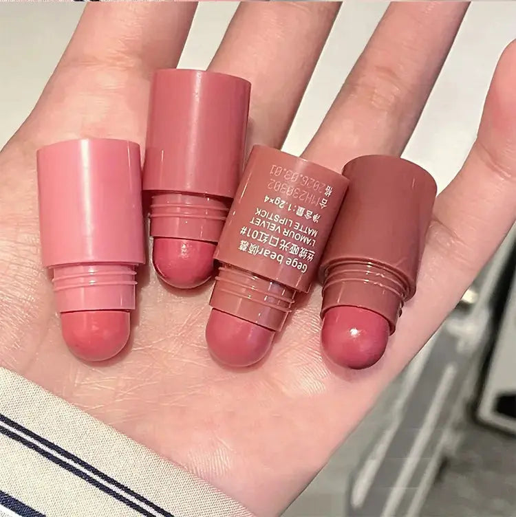 Gege Bear 4 in 1 Velvet Matte Crayon Lipstick Super Stay Makeup Pink Red Long Wear Waterpoof Non-Stick Cup Tiny Lip Stick dermacollagene.com