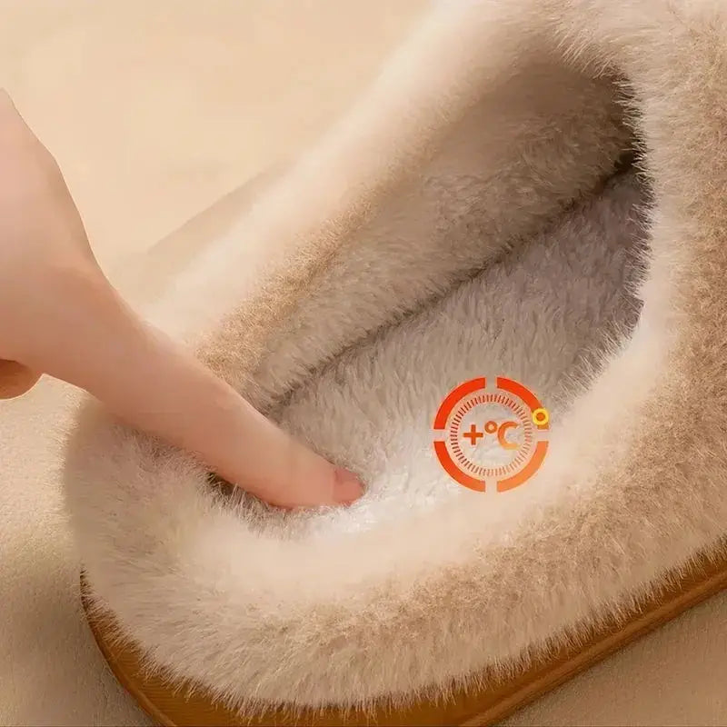 Plush Cotton Slippers Autumn Winter Home Shoes Indoor Thick Sole Non-Slip Cashmere Warm Fashion Slides dermacollagene.com