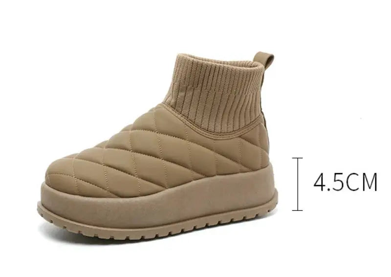 Winter Ankle Boots for Women Casual Comfort Warm Quilted Shoes Woman Plus Plush Thick Sole Snow Boot Padded Shoes Footwear Botas dermacollagene.com