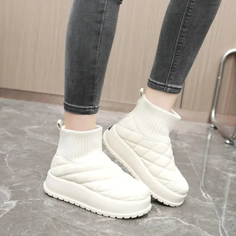 Winter Ankle Boots for Women Casual Comfort Warm Quilted Shoes Woman Plus Plush Thick Sole Snow Boot Padded Shoes Footwear Botas dermacollagene.com