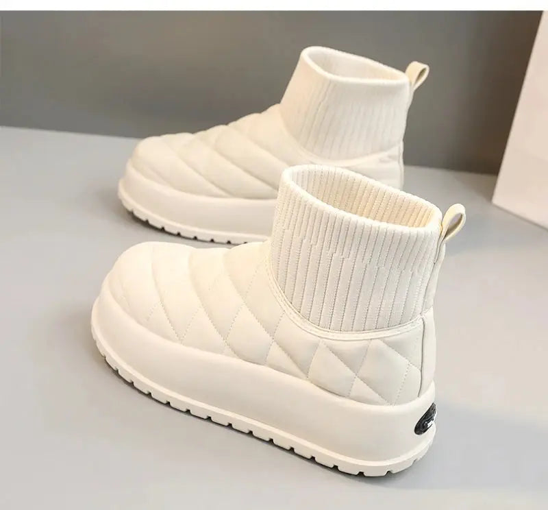 Winter Ankle Boots for Women Casual Comfort Warm Quilted Shoes Woman Plus Plush Thick Sole Snow Boot Padded Shoes Footwear Botas dermacollagene.com