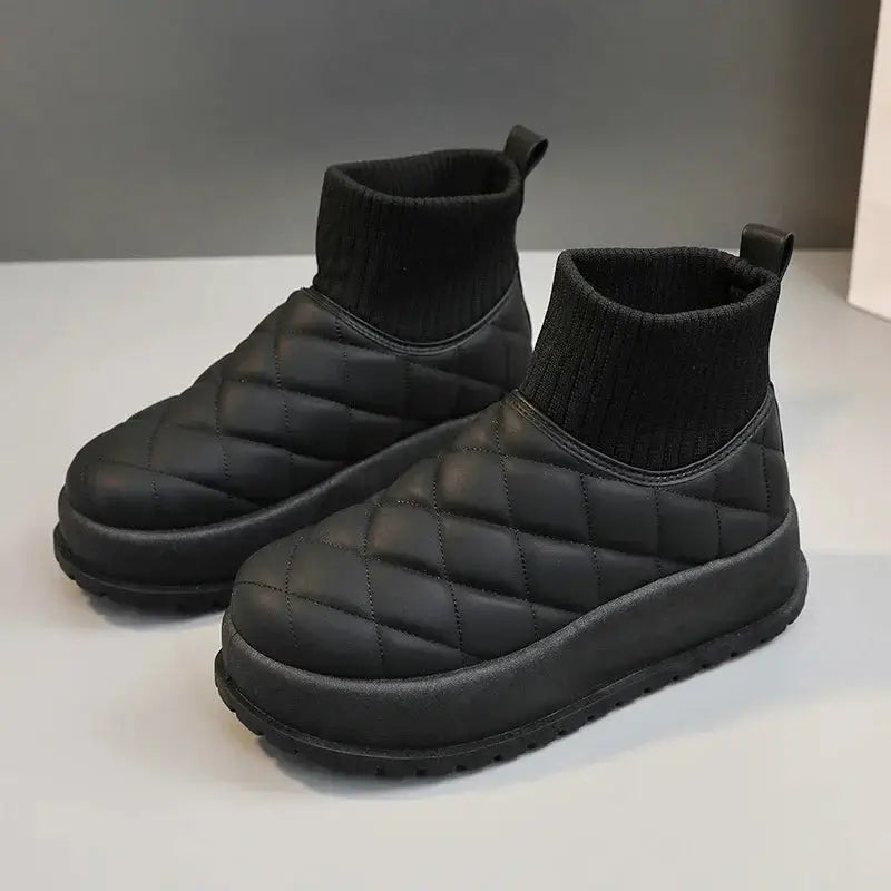 Winter Ankle Boots for Women Casual Comfort Warm Quilted Shoes Woman Plus Plush Thick Sole Snow Boot Padded Shoes Footwear Botas dermacollagene.com