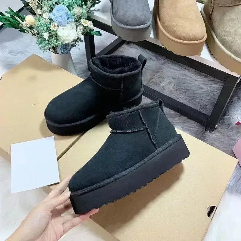 Women's Winter Warm Snow Boots 2024 Waterproof Anti-slip Cotton Women's Padded Thickened Platform Ankle Boots Botas Mujer dermacollagene.com