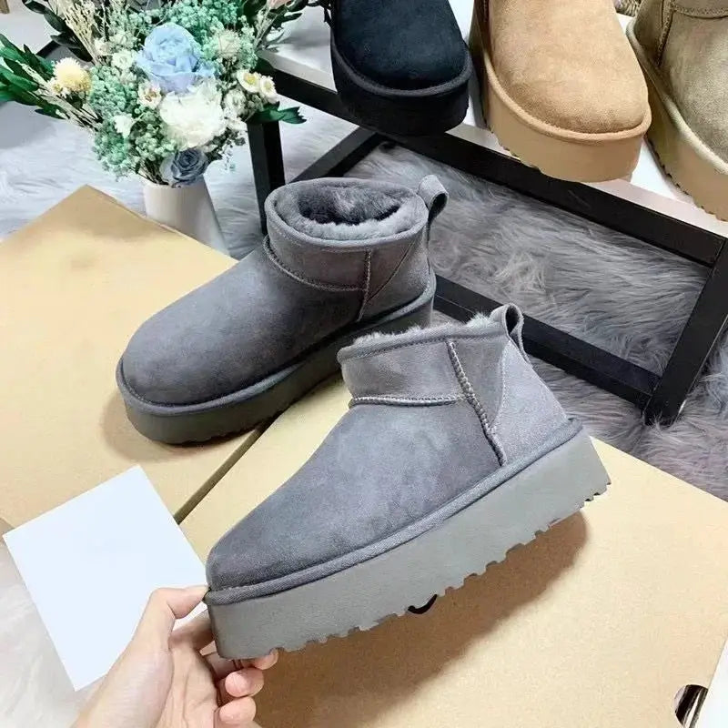 Women's Winter Warm Snow Boots 2024 Waterproof Anti-slip Cotton Women's Padded Thickened Platform Ankle Boots Botas Mujer dermacollagene.com